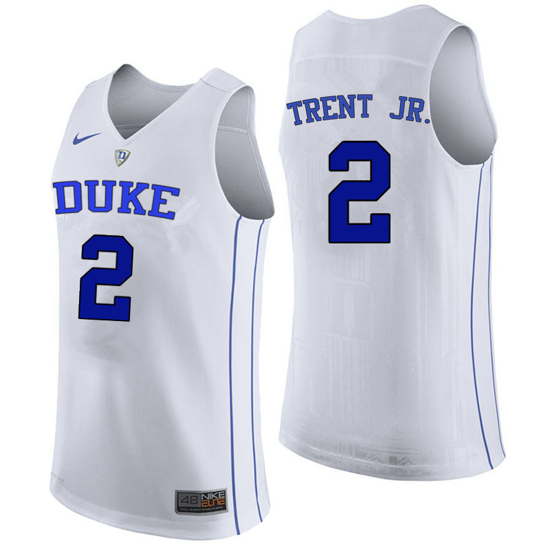 Duke Blue Devils #2 Gary Trent Jr. College Basketball Jerseys Sale-White